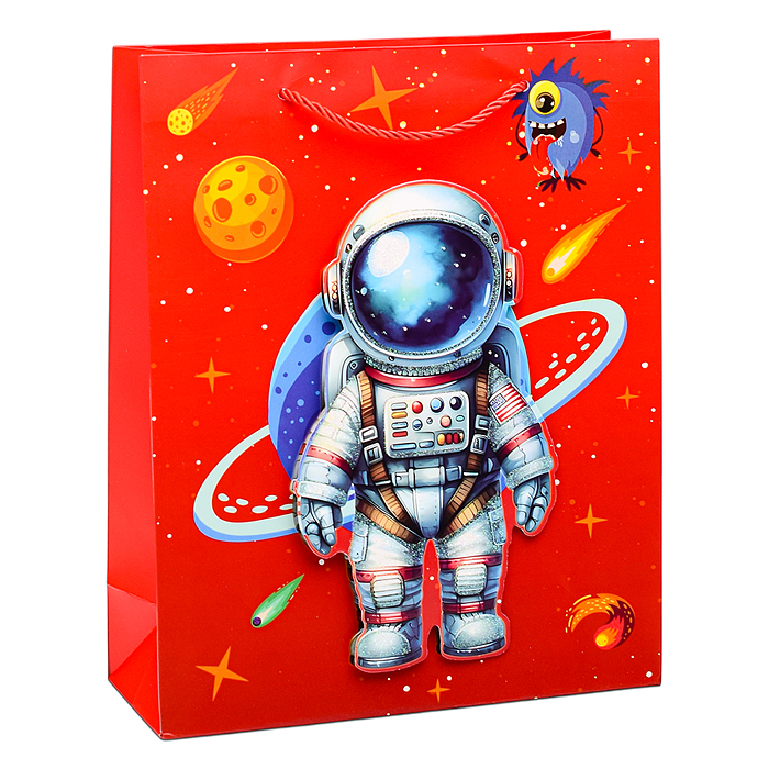 Пакет подарочный 00-6323 "Космонавт" 32х26х10 см