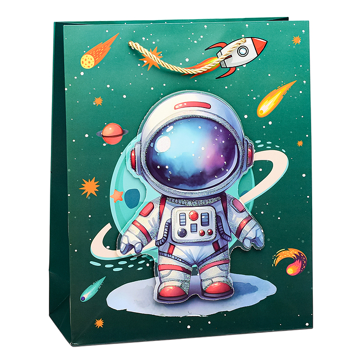 Пакет подарочный 00-6323 "Космонавт" 32х26х10 см