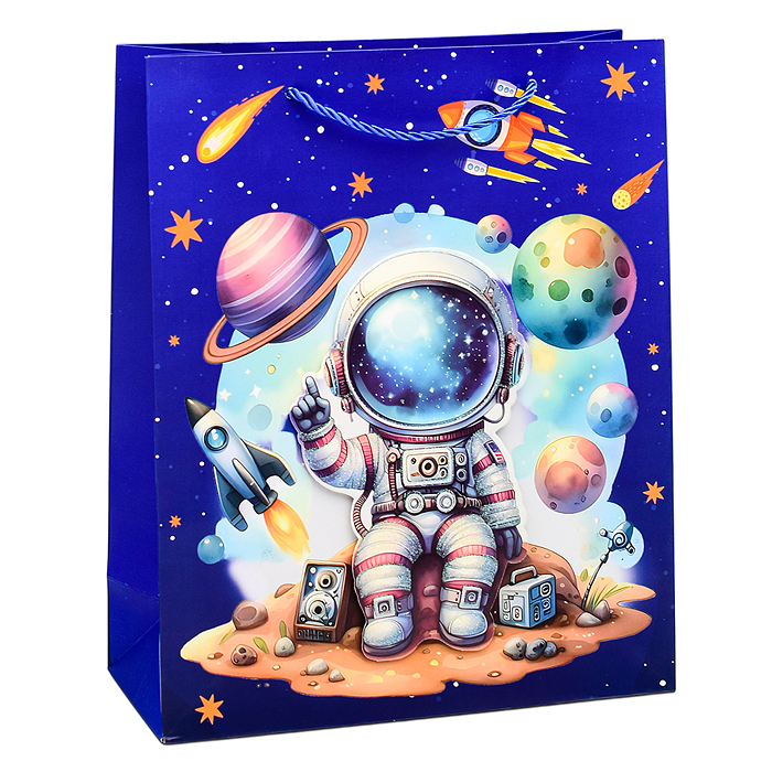 Пакет подарочный 00-6323 "Космонавт" 32х26х10 см