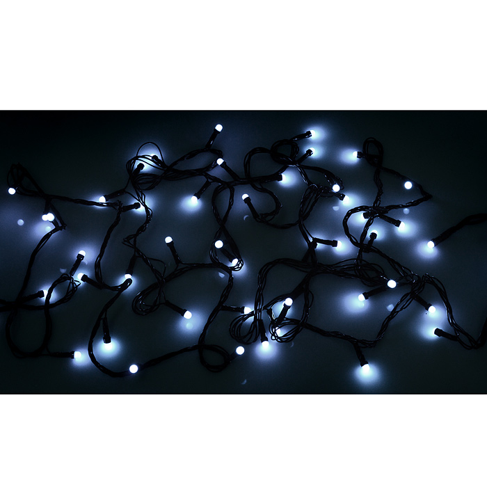 Электрогирлянда светодиодная в катушке 5м., 50 ламп, холодный