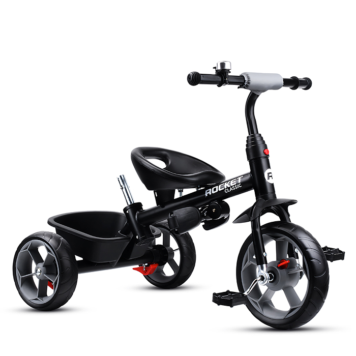 Фото к товару Велосипед трехколесный Rocket 136-GR, колеса EVA 10"/8", цвет серый Велосипед трехколесный Rocket 136-GR, колеса EVA 10"/8", цвет серый