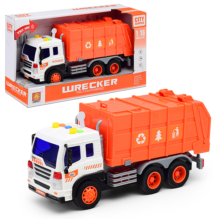 Машина WY340A "Мусоровоз" 1:16 (свет, звук) в коробке