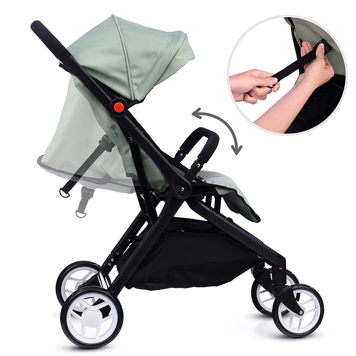 Коляска для кукол 9699 прогулочная, складная, с корзиной, цвет хакки, в пакете