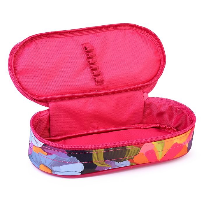 Пенал корпусный овальный "Кот в цветах" размер 210*85*50 мм. 