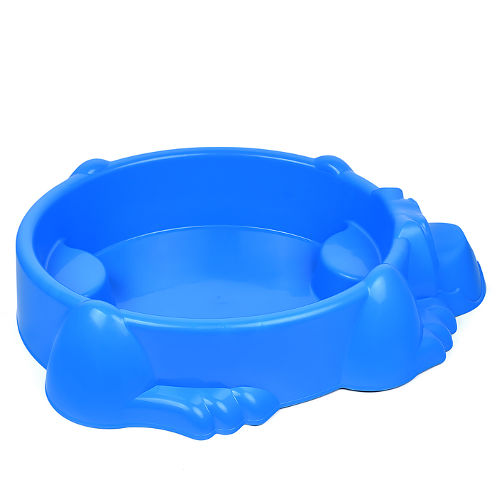 Песочница "Собачка" с крышкой (голубой/жёлтый)