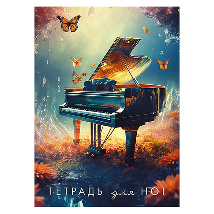 Тетрадь для нот 16л. вертикаль "Рояль" офсет