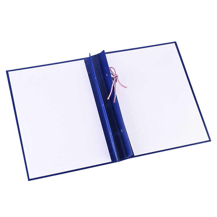 Папка "Дипломный проект" A4 (220x305 мм) бумвинил, шнуровка, без листов, синяя