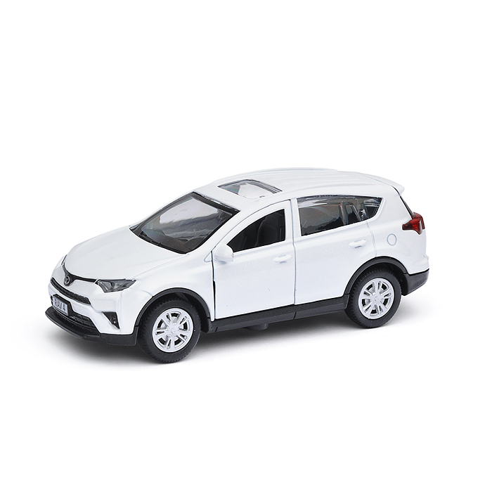 Машина металл Toyota Rav4 12 см, (откр. двери, багаж, белый) инерц., в коробке