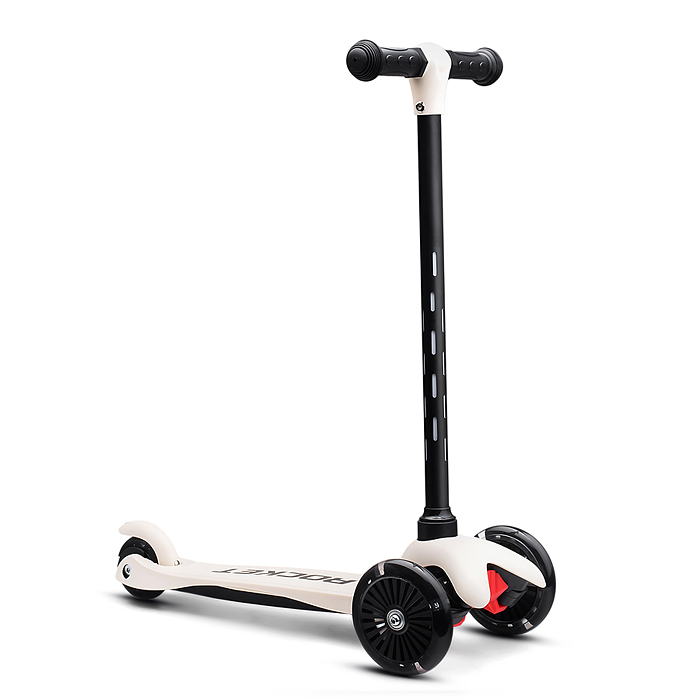 Фото к товару Самокат 3-х колесный ROCKET,колеса PU со светом, светящаяся стойка, ABEC 7, белый Самокат 3-х колесный ROCKET,колеса PU со светом, светящаяся стойка, ABEC 7, белый