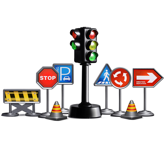 Фото к товару Набор дорожных знаков UT0190 "Мой друг-светофор!" в коробке Набор дорожных знаков UT0190 "Мой друг-светофор!" в коробке