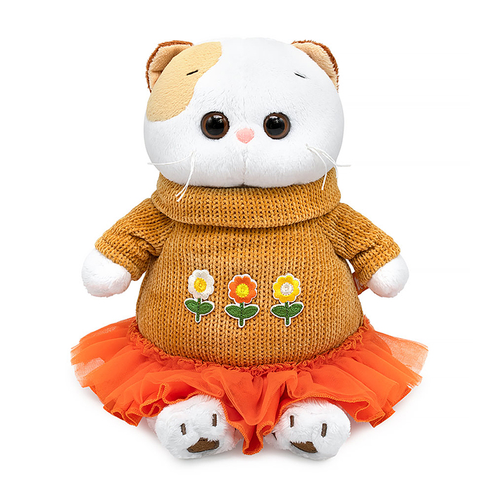 Кошка Ли-Ли в трикотажном платье с оборкой