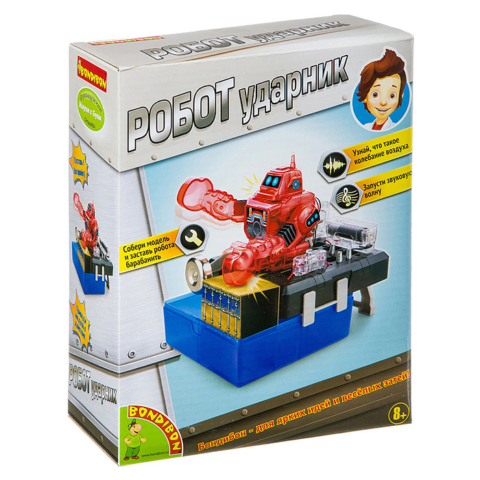Фото к товару Французские опыты Науки с Буки Робот ударник Французские опыты Науки с Буки Робот ударник