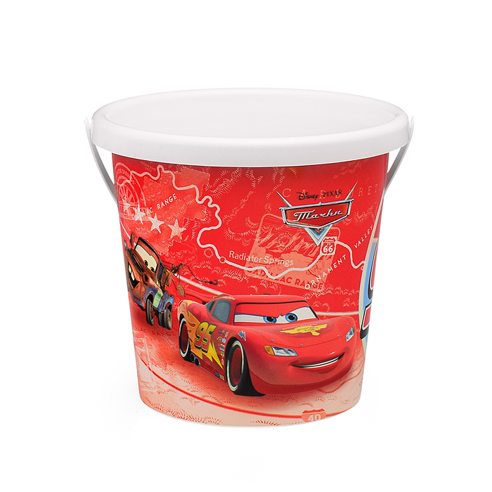 Фото к товару Набор Disney/Pixar «Тачки» №20: ведро с наклейкой, ситечко "Солнышко", лопатка №5, грабельки №5, фор Набор Disney/Pixar «Тачки» №20: ведро с наклейкой, ситечко "Солнышко", лопатка №5, грабельки №5, фор