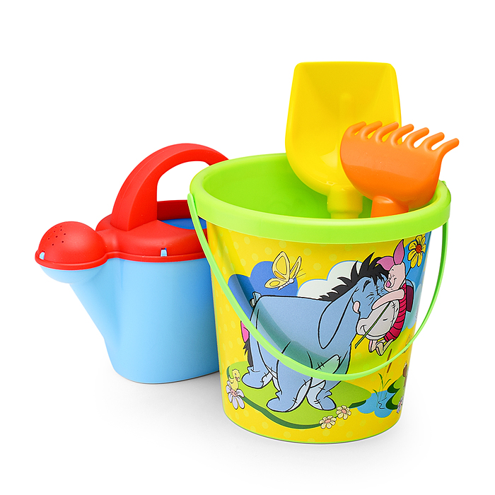 Фото к товару Набор Disney «Винни и его друзья» №9: ведро с наклейкой, лопатка №5, грабельки №5, лейка №10 Набор Disney «Винни и его друзья» №9: ведро с наклейкой, лопатка №5, грабельки №5, лейка №10