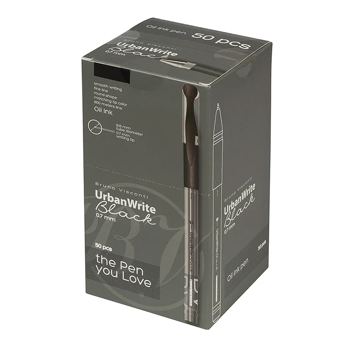 Ручка "UrbanWrite" с чернилами на масляной основе 0.7 мм, черная