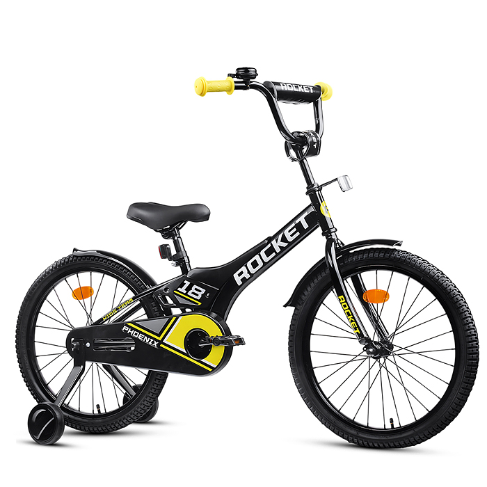 Велосипед 18" Rocket Phoenix, цвет черно/желтый