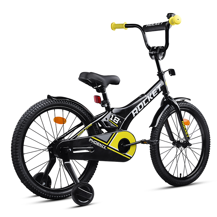 Велосипед 18" Rocket Phoenix, цвет черно/желтый