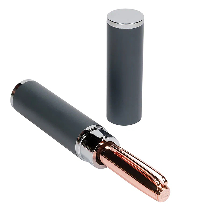 Фото к товару Ручка "Napoli" в тубусе круглой формы, 1,0 мм, синяя (корпус син и роз зол, футляр серый) Ручка "Napoli" в тубусе круглой формы, 1,0 мм, синяя (корпус син и роз зол, футляр серый)