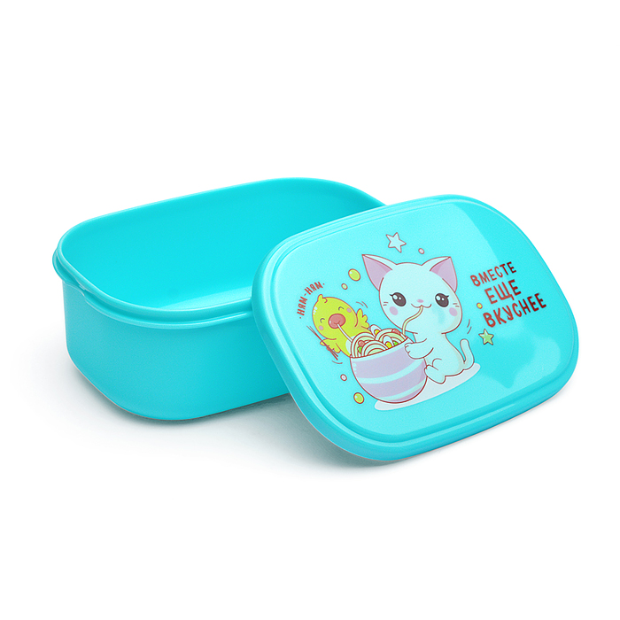 Ланчбокс "Вместе вкуснее" 140x96x56 мм, 450 мл, для школьных завтраков, перекусов