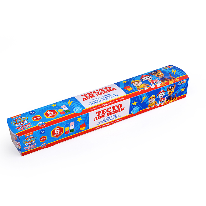 Фото к товару Тесто для лепки "Щенячий Патруль" 6 цв. по 50 г Тесто для лепки "Щенячий Патруль" 6 цв. по 50 г