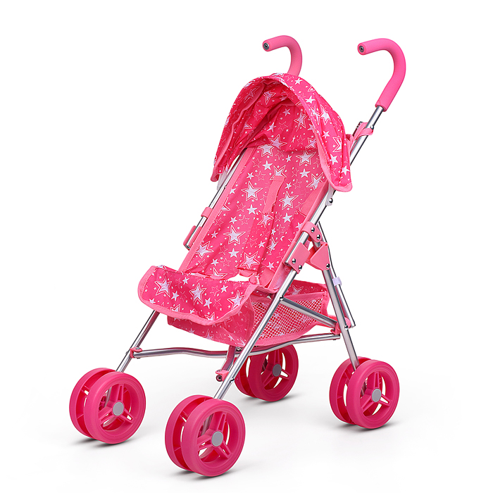 Коляска для кукол 9642A металлическая, прогулочная, складная