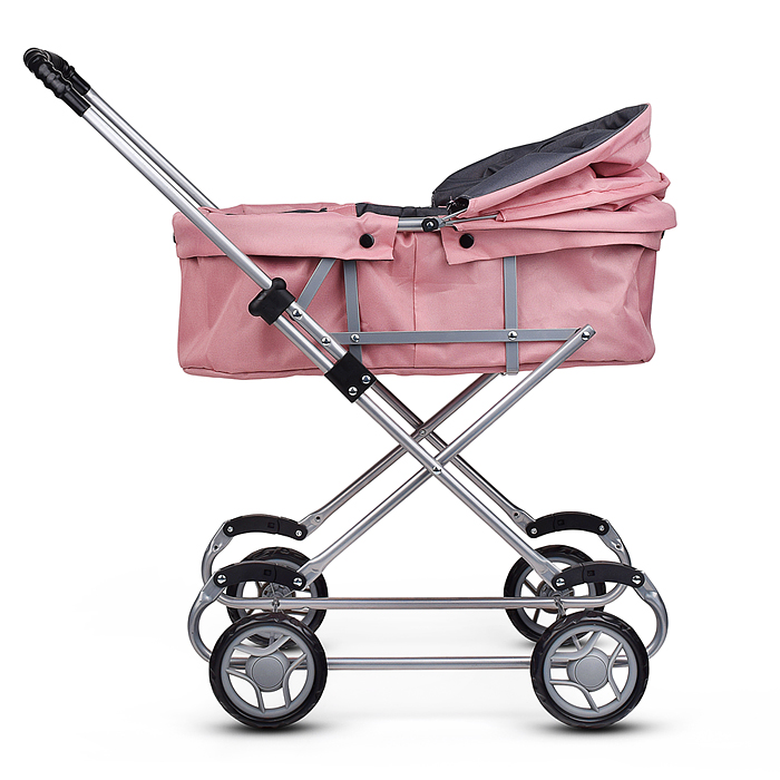 Фото к товару Коляска для кукол 9308W металлическая, складная, прогулочная с капюшоном, цвет розовый Коляска для кукол 9308W металлическая, складная, прогулочная с капюшоном, цвет розовый