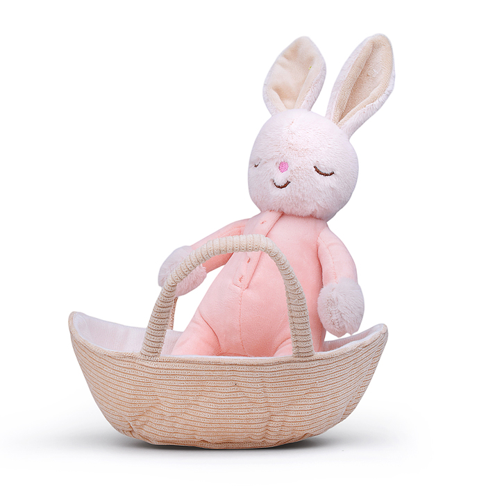 Мягкая игрушка М1393 "Заяц в корзинке" 25 см.