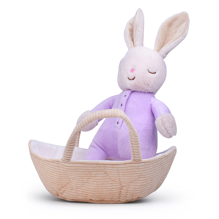 Мягкая игрушка М1393 "Заяц в корзинке" 25 см.