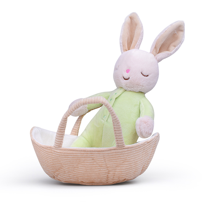 Мягкая игрушка М1393 "Заяц в корзинке" 25 см.