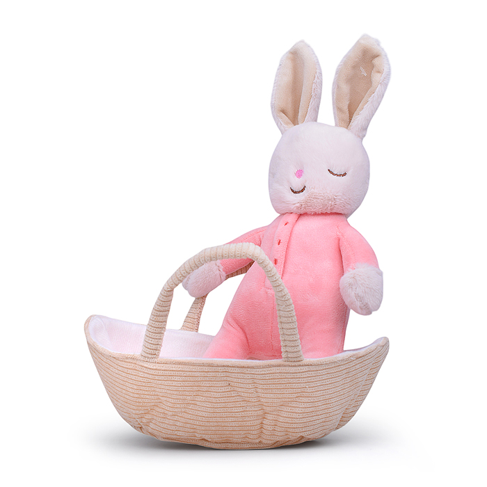 Мягкая игрушка М1393 "Заяц в корзинке" 25 см.