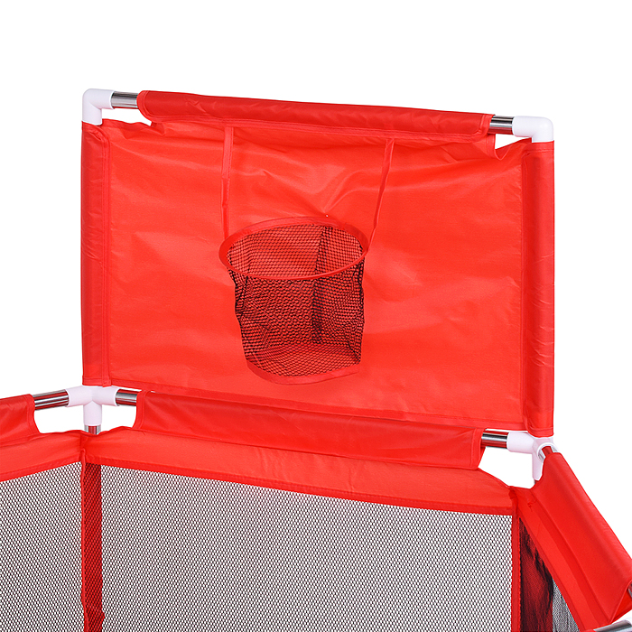 Манеж детский М9-2 шестигранный с баскетбольным кольцом (113*130*65) цвет красный