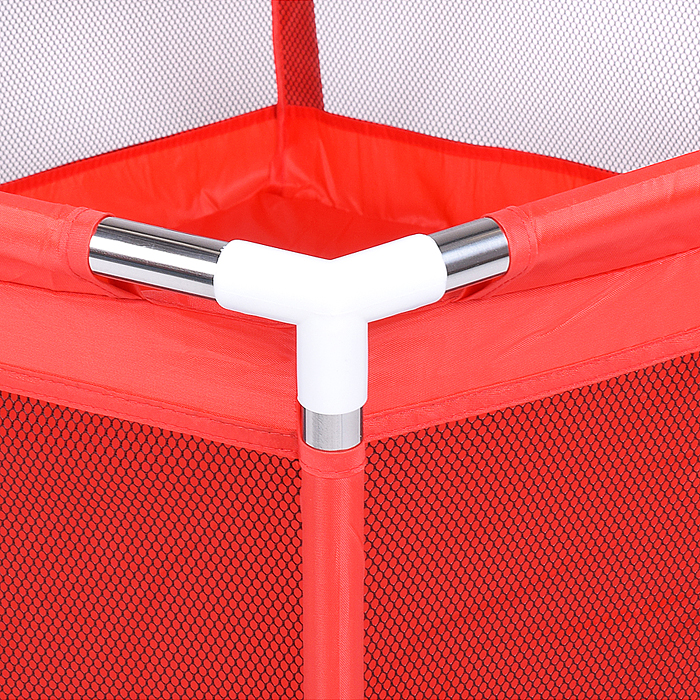 Манеж детский М9-2 шестигранный с баскетбольным кольцом (113*130*65) цвет красный