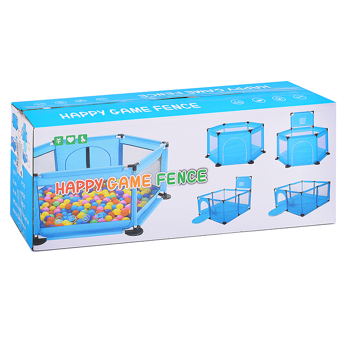 Манеж детский М9-2 шестигранный с баскетбольным кольцом (113*130*65) цвет красный