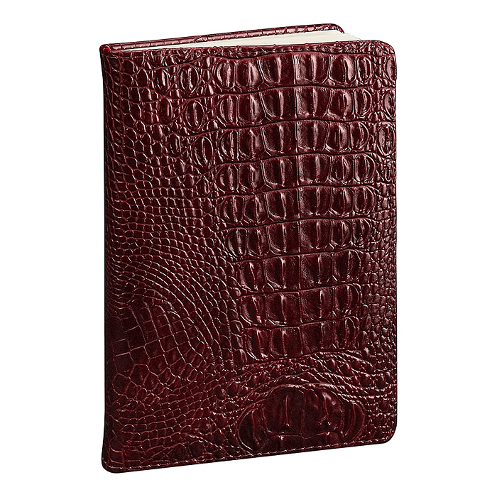Ежедневник недатированный A5, 136л. "Croco Style" бордовый
