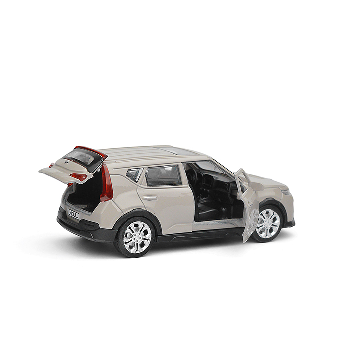 Машина металл KIA Soul 12 см, (двери, багаж.,серый) инерц., в коробке