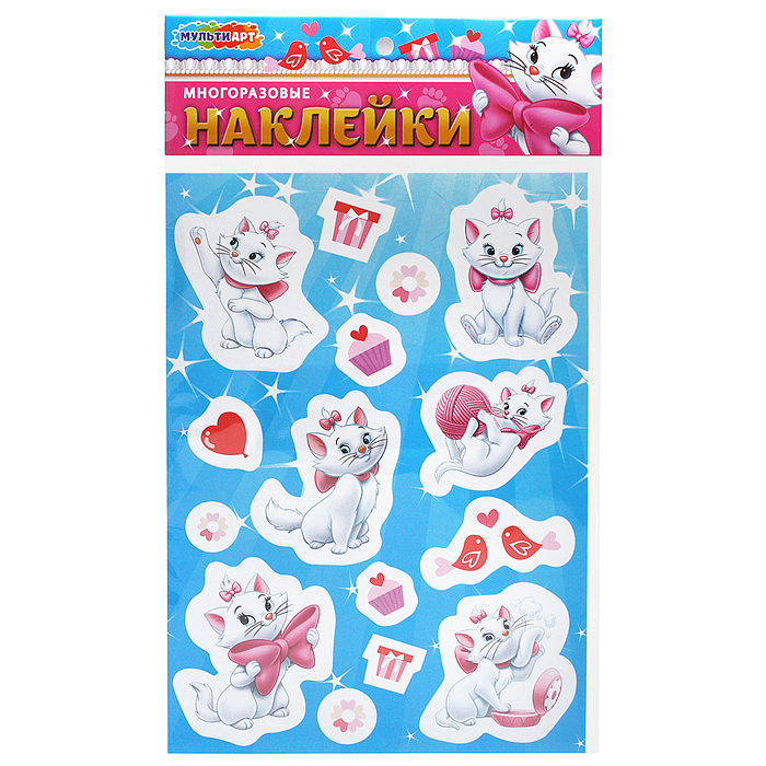 Наклейки "Кошечка мари" бумажные, А5,. Наклейки "Кошечка мари" бумажные, А5,.