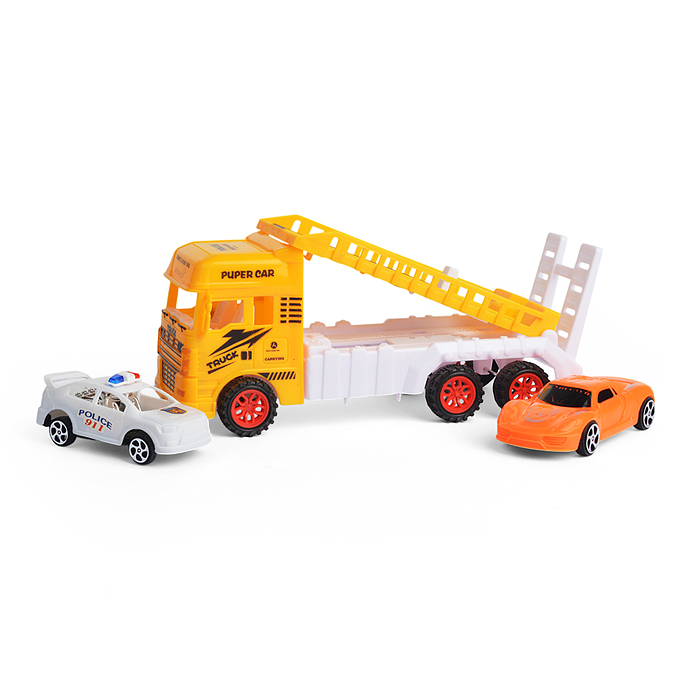 Автовоз 297-6 с внедорожником и гоночным авто, в пакете