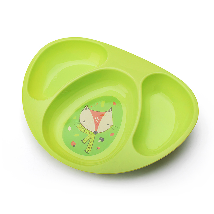 Фото к товару Тарелочка детская трехсекционная "Лесные звери" Тарелочка детская трехсекционная "Лесные звери"