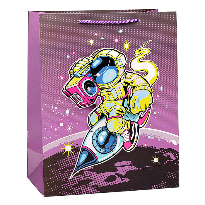 Пакет подарочный 00-6359 "Energetic astronaut" 26х32х12 см