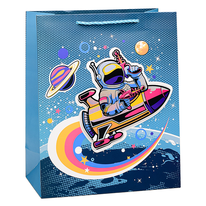 Пакет подарочный 00-6359 "Energetic astronaut" 26х32х12 см