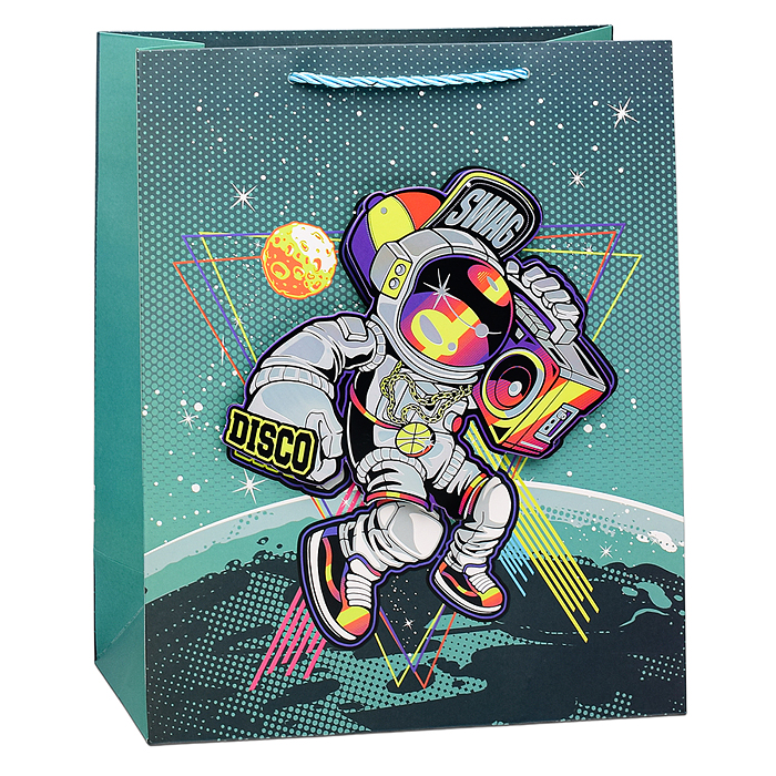 Пакет подарочный 00-6359 "Energetic astronaut" 26х32х12 см