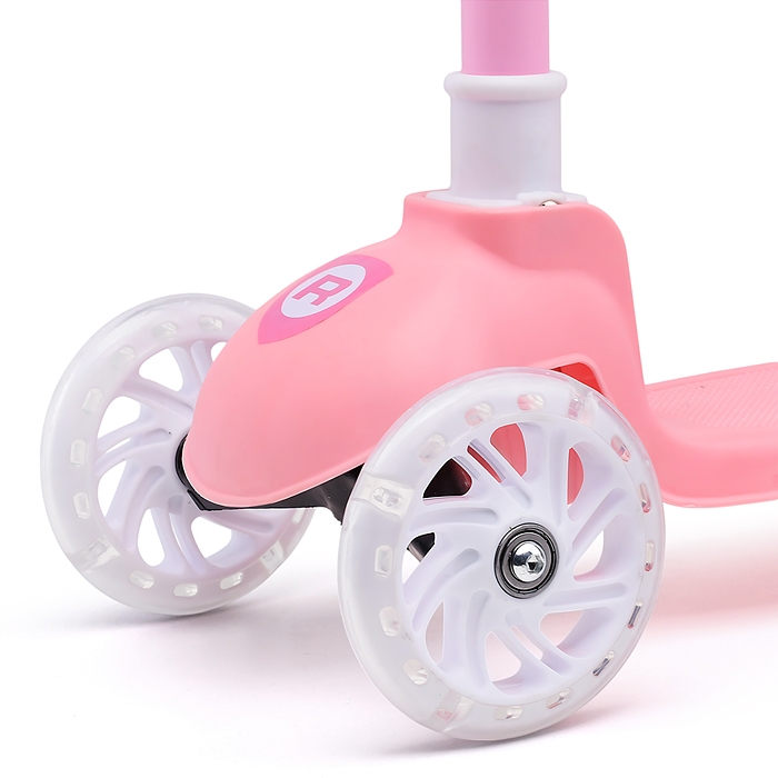 Самокат трёхколёсный ROCKET колёса PU, цвет розовый