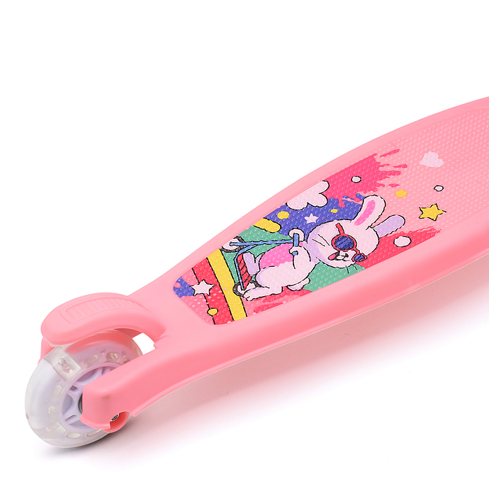 Самокат трёхколёсный ROCKET колёса PU, цвет розовый