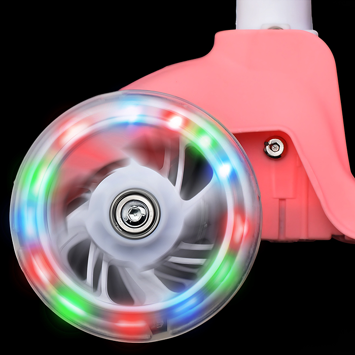 Самокат трёхколёсный ROCKET колёса PU, цвет розовый