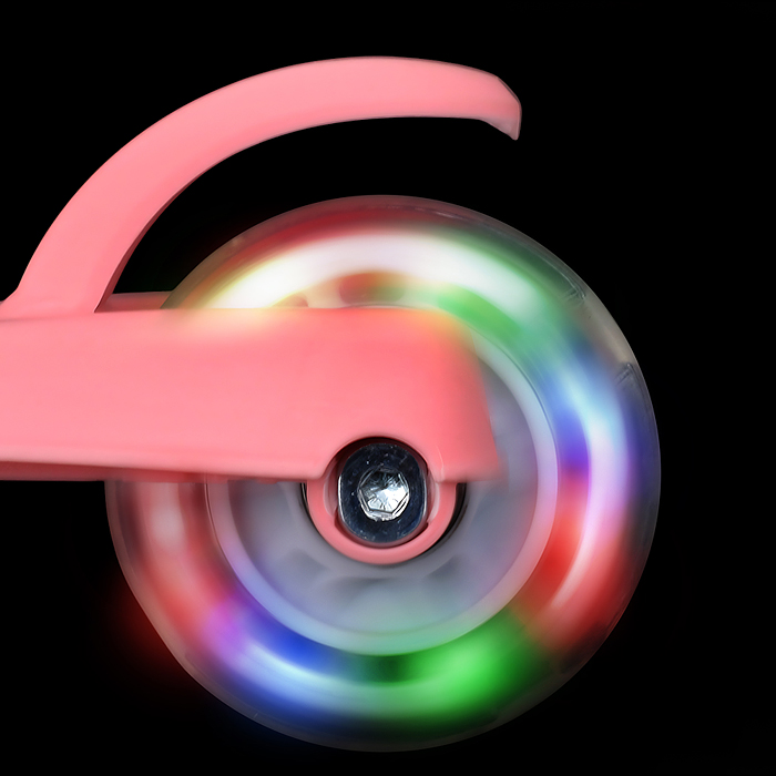 Самокат трёхколёсный ROCKET колёса PU, цвет розовый