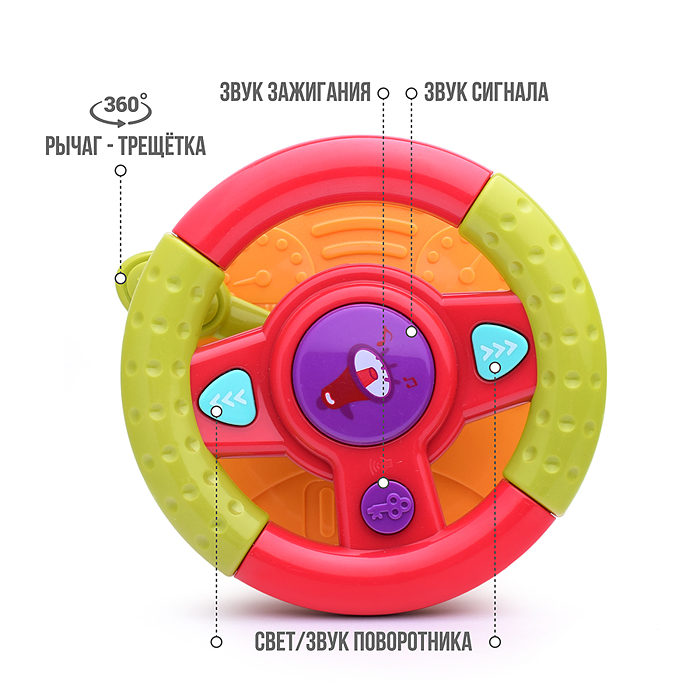 Игрушка развивающая 688-69 3 в 1 "Рулевой" в коробке