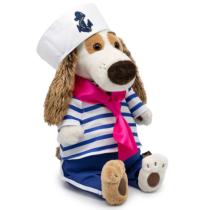 Фото к товару Собака Бартоломей в матросском костюме Собака Бартоломей в матросском костюме
