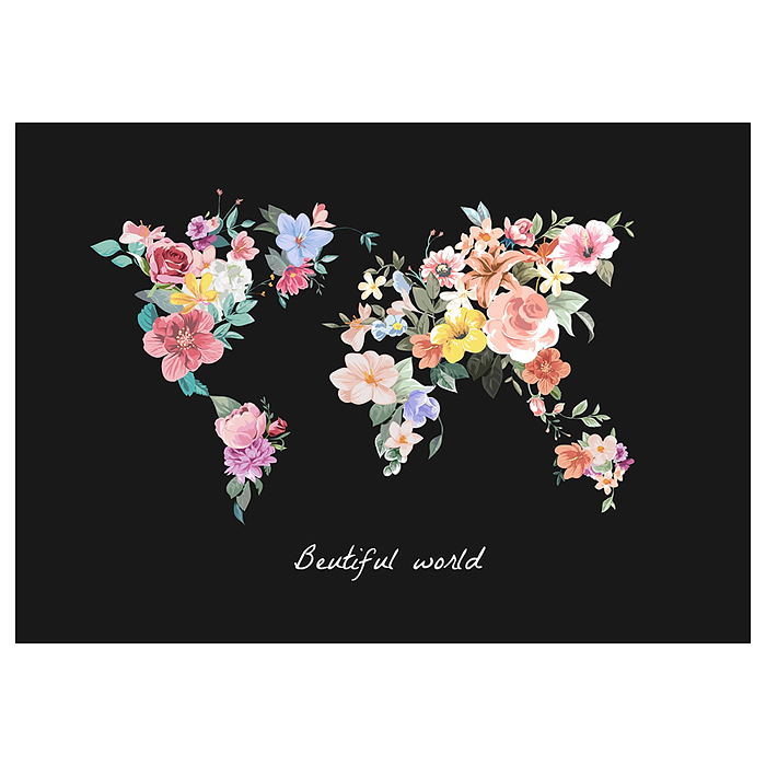 Холст с красками 30х40 см по номерам "Прекрасный мир" (30цв.)  