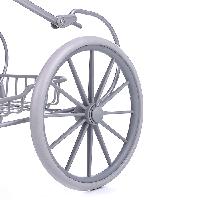 Коляска-люлька 9673 для кукол, металлическая, с корзиной, цвет розовая капля, в пакете