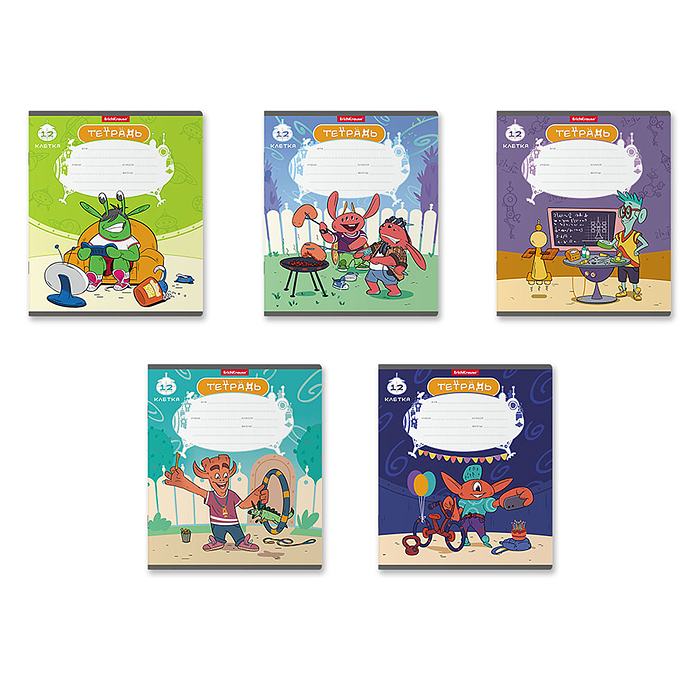 Тетрадь 12л. клетка "Монстрики"